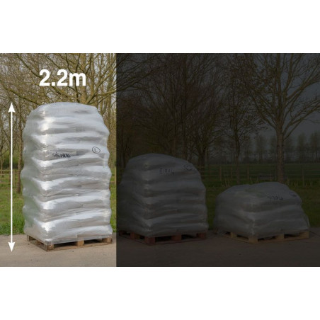 Height of pallet order of 48 bulk bags of Strulch mulch is approximately 2.2m