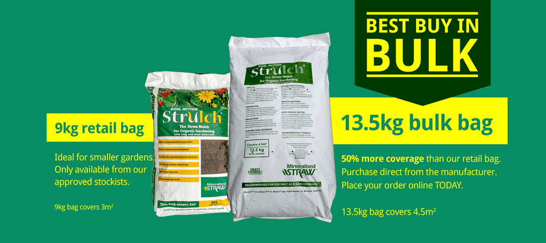 Best Buy in Bulk. 13.5kg bulk bag of Strulch Garden Mulch.